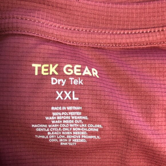 TEK Gear Dry Tek Shirt Mens Size XXL Moisture Wicking Maroon Lightweight Comfy - Picture 3 of 4